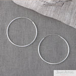 Hoops Lisos  3.5 cm Argollas Plata