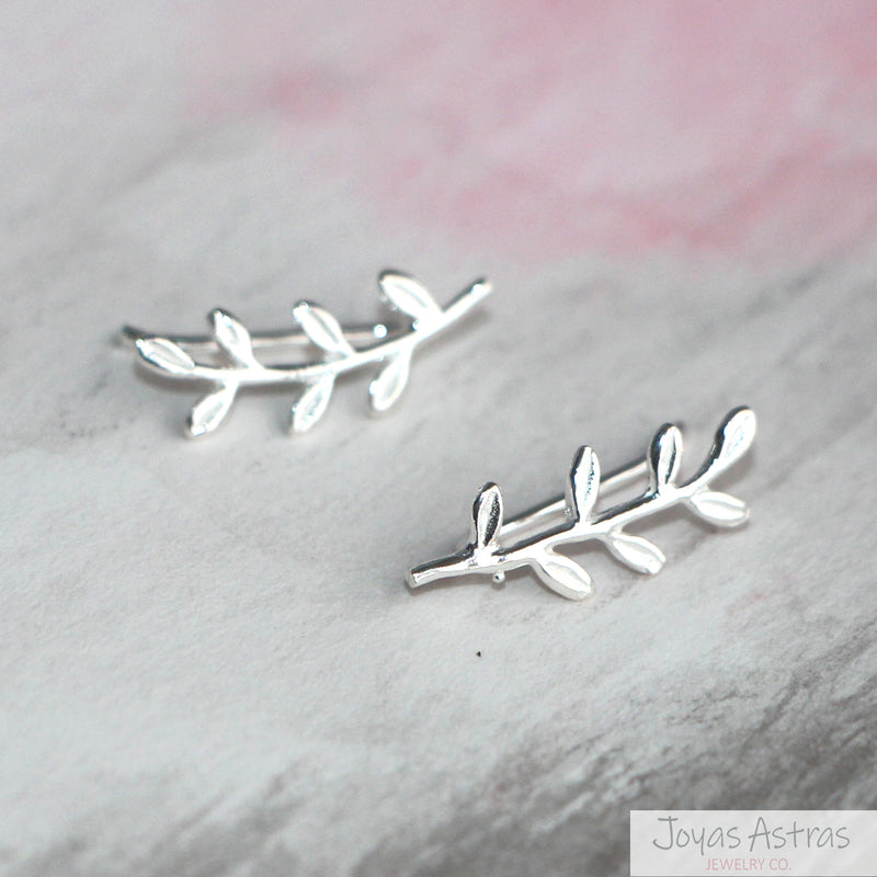Aros Trepadores Espiga Plata