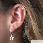 HOLLOW HANGING STAR HOOPS 1.4