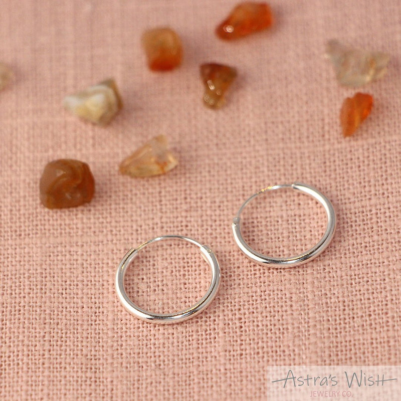 Hoops Lisos 0.8 cm argollas plata