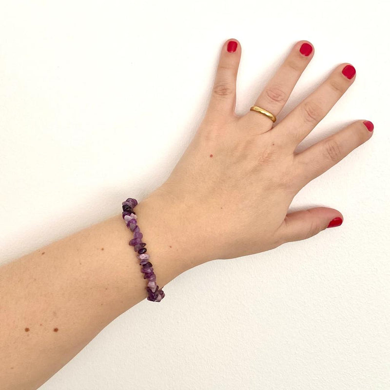 PULSERA PIEDRAS NATURALES AMATISTA AJUSTABLE