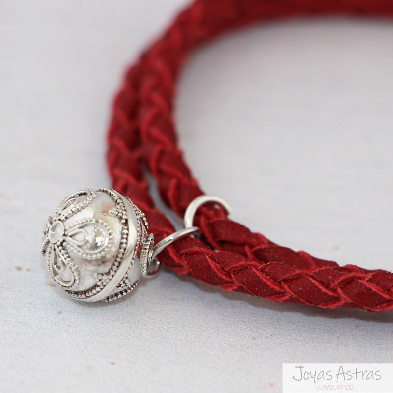 PULSERA ÁNGEL CUERO COLORES DISPONIBLES