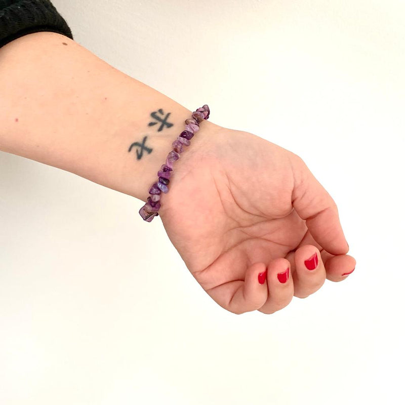 PULSERA PIEDRAS NATURALES AMATISTA AJUSTABLE