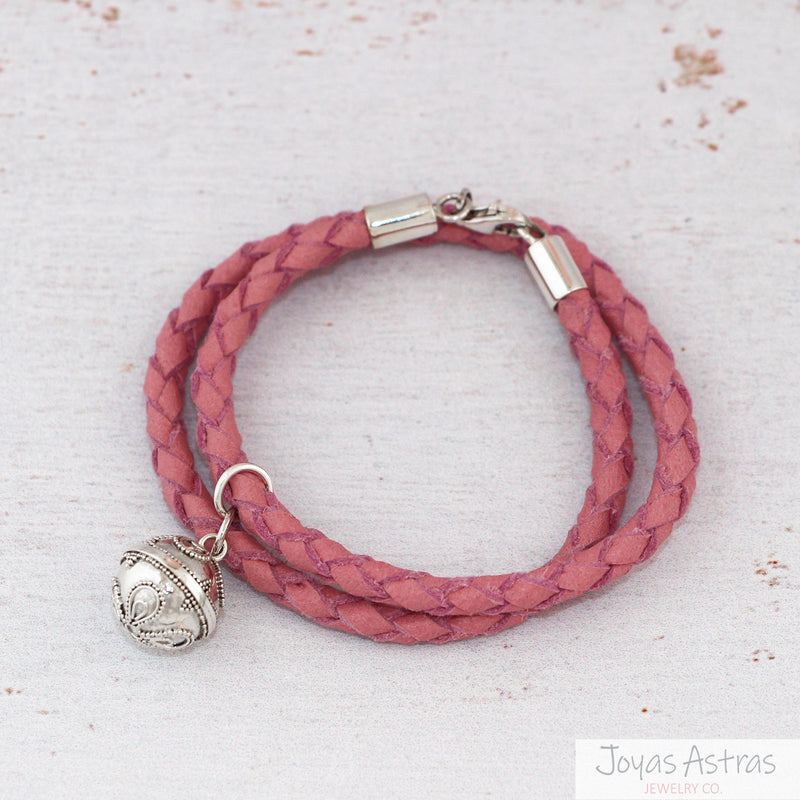PACK PULSERA ANGEL CUERO ROSADA MADRE E HIJA