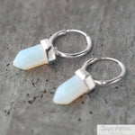HOOPS PUNTITAS ESMALTADAS PIEDRA LUNA