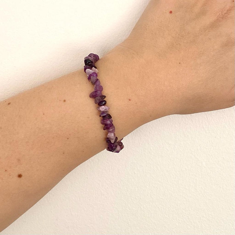 PULSERA PIEDRAS NATURALES AMATISTA AJUSTABLE