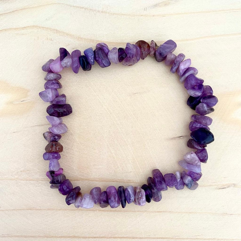 PULSERA PIEDRAS NATURALES AMATISTA AJUSTABLE