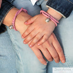 PACK PULSERA ANGEL CUERO ROSADA MADRE E HIJA