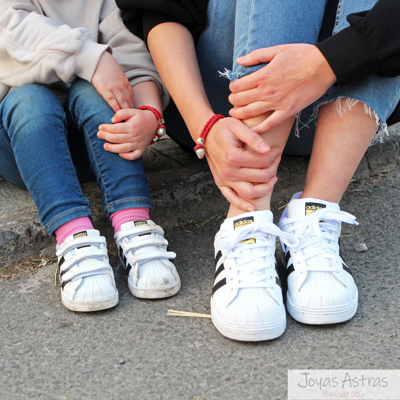 PULSERA ANGEL CUERO ROJA KIDS