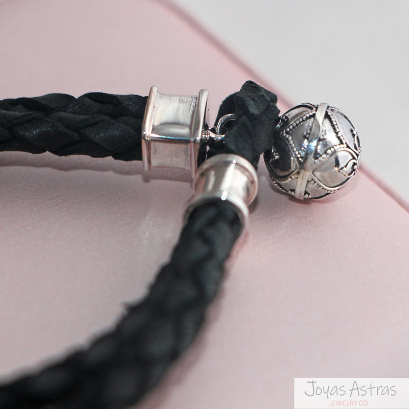 PULSERA ÁNGEL CUERO HOMBRE