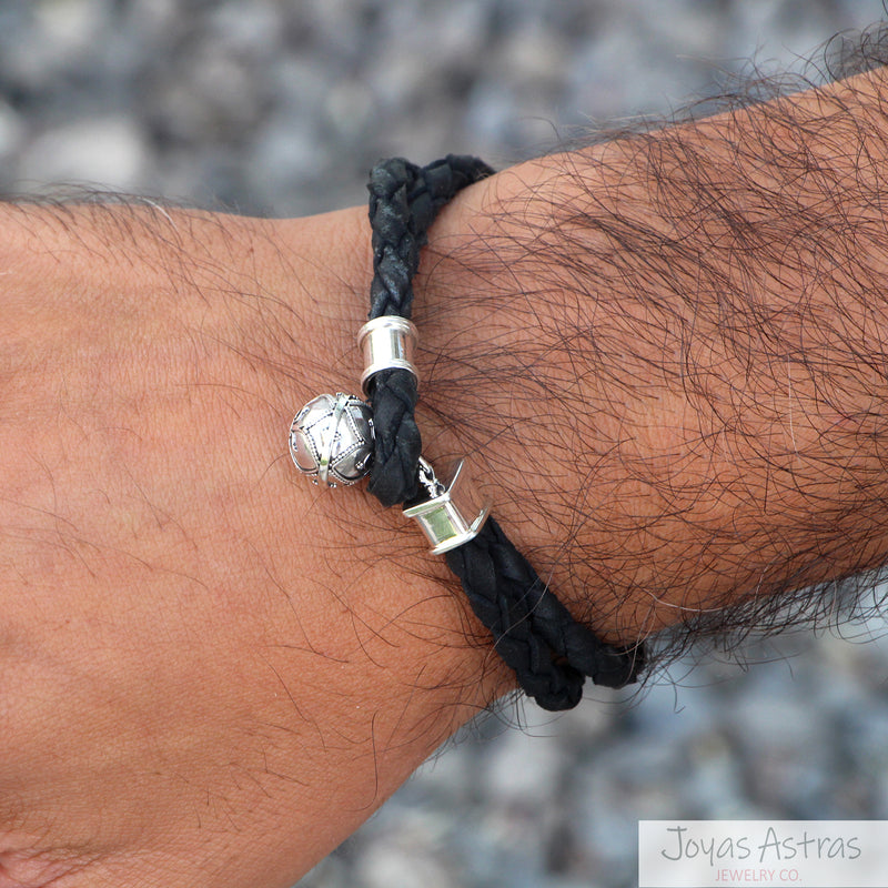 PULSERA ÁNGEL CUERO HOMBRE