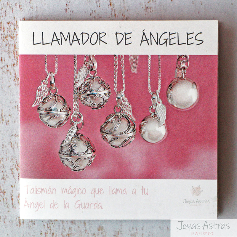 Llamador ángeles Plata con esfera. Joyas regalos para embarazadas